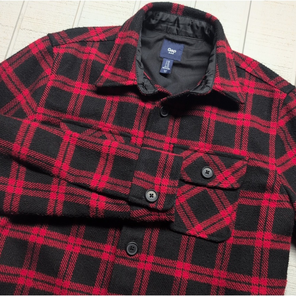 Gap Jacket Men's Size XS Red Wool Plaid Quilted Icon JKT Gridplaid Jacket Grunge